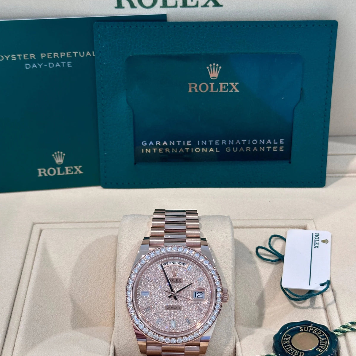 【1:1 Super Clone】  Day-Date 40mm Diamonds Paved Dial 228345rbr-0002