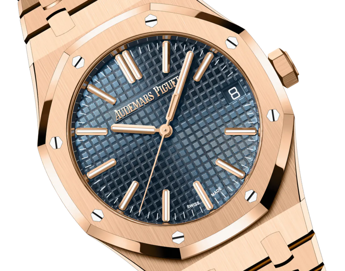 【1:1 Super Clone】A&P ROYAL OAK Pink Gold “Night Blue Cloud 50” Dial 41mm