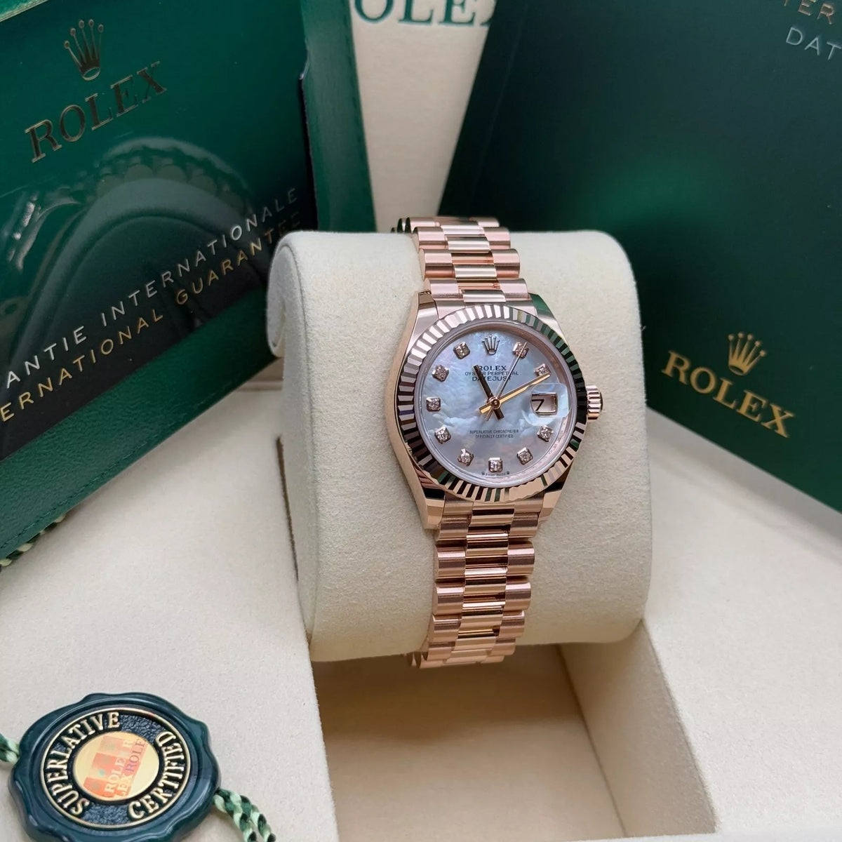 【1:1 Super Clone】 Lady-Datejust 28mm 279175 Mother-of-Pearl Dial President Everose Gold