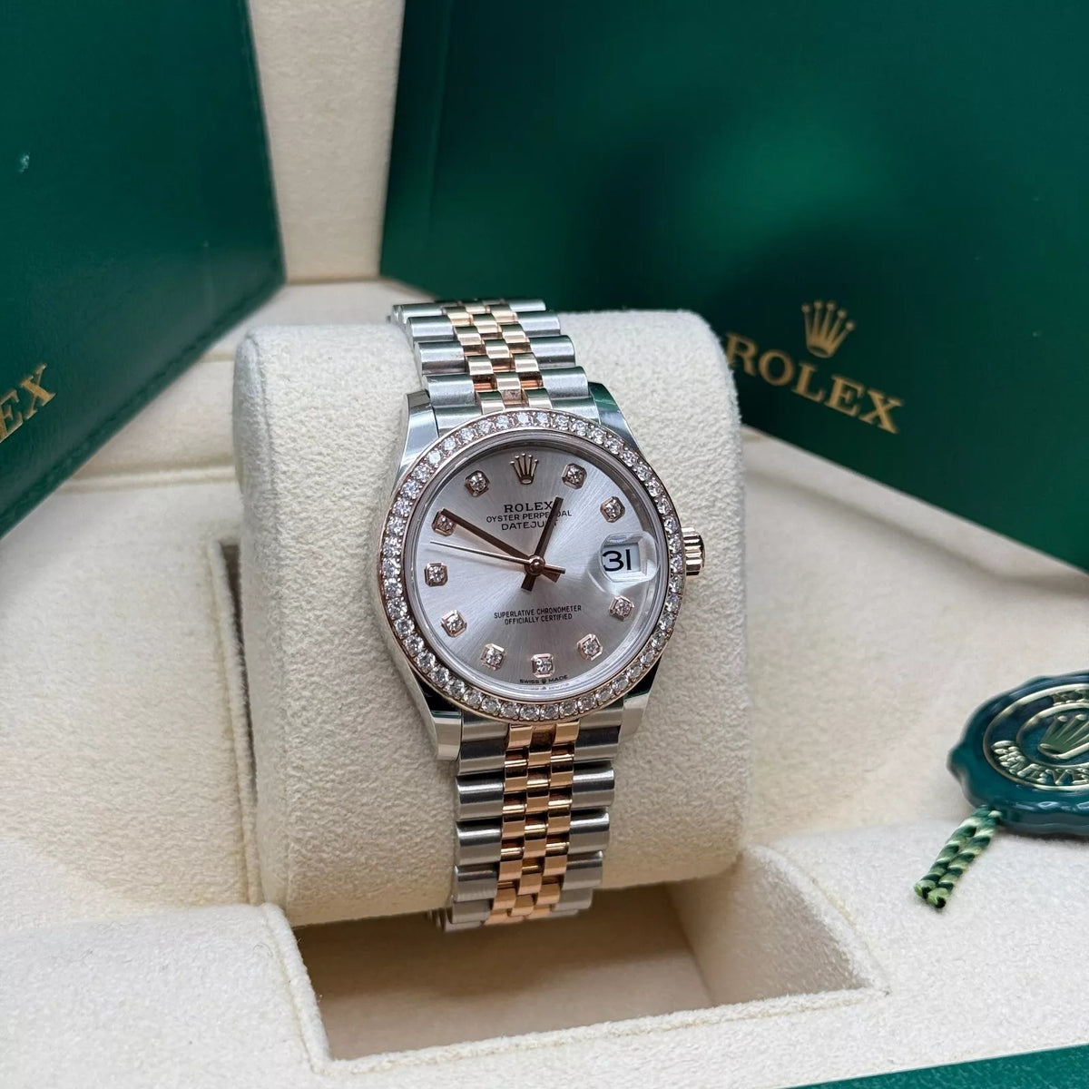 【1:1 Super Clone】 Datejust m278381-0015/0016 Silver Diamond Dial Diamond-Set Bezel 31mm