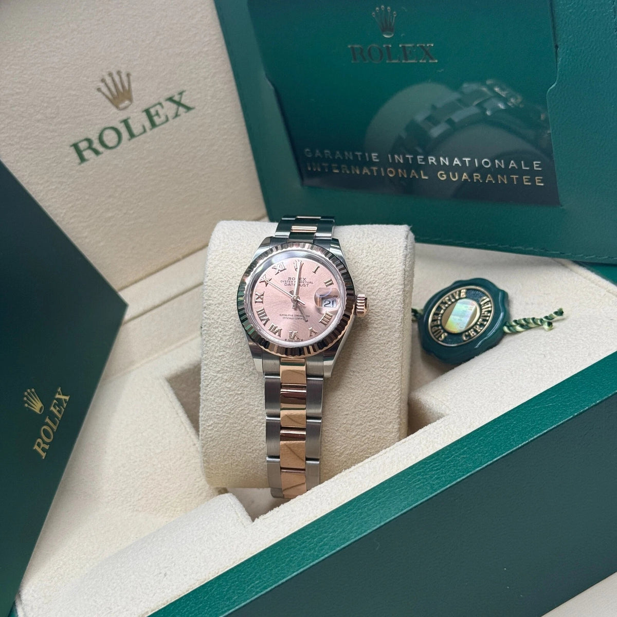 【1:1 Super Clone】 Lady-Datejust 28mm 279171 Pink Roman Oyster Stainless Steel and Rose Gold