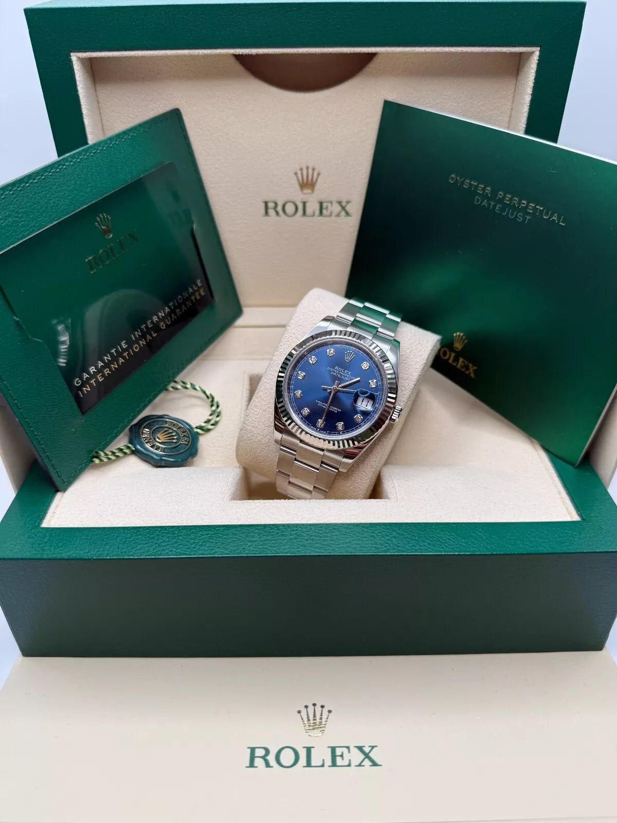 【1:1 Super Clone】  Datejust 41mm 126334 Blue Diamond Oyster Stainless Steel Mens Watch