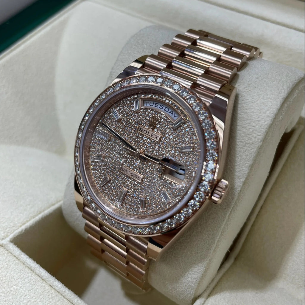 【1:1 Super Clone】  Day-Date 40mm Diamonds Paved Dial 228345rbr-0002