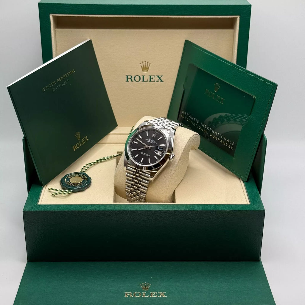 【1:1 Super Clone】 Datejust 41mm 126300 Black Index Oyster 41mm Stainless Steel Watch
