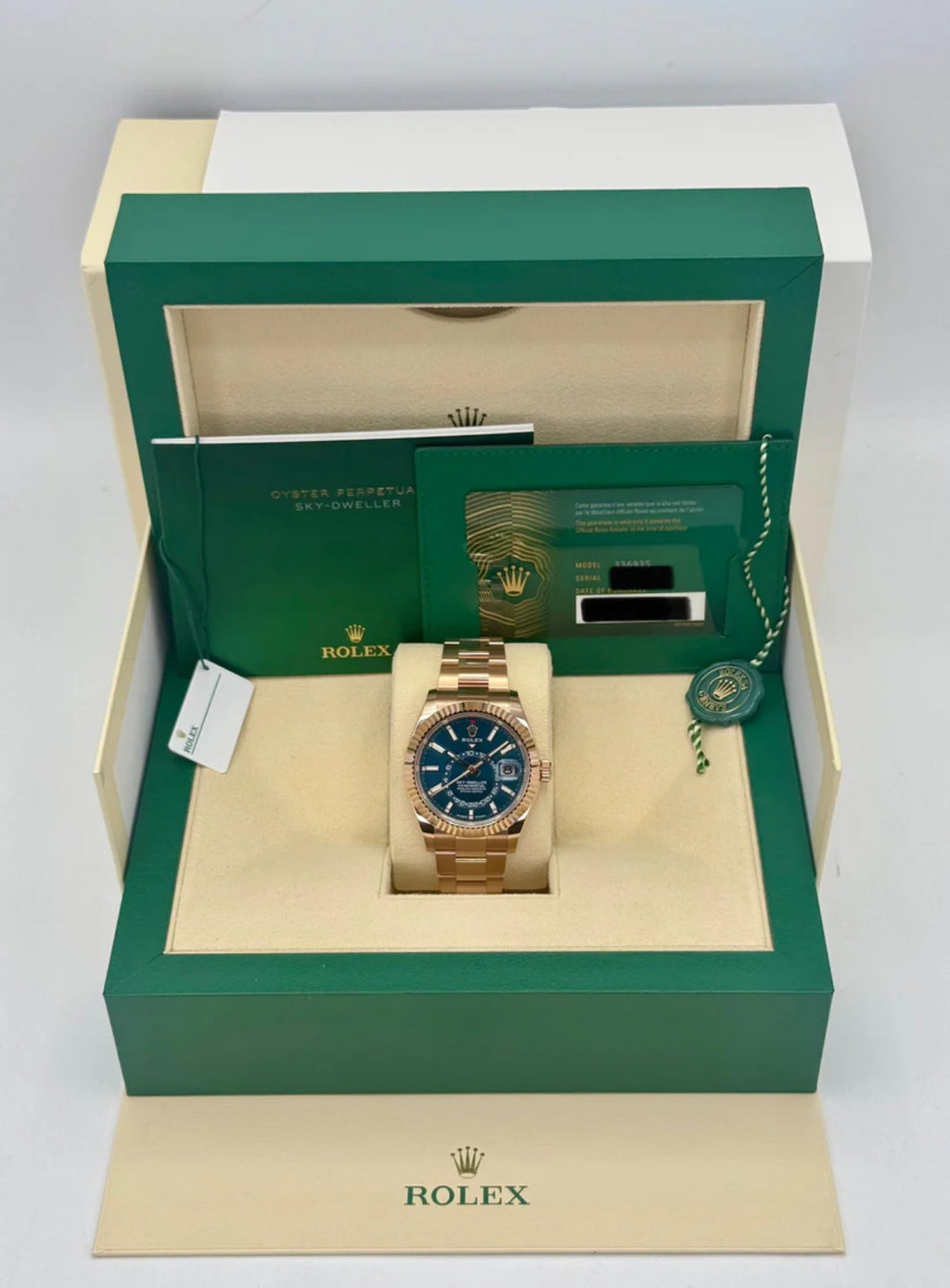 【1:1 Super Clone】  Sky-Dweller 42mm 336935-0001/0005 Rose Gold Blue Dial Oyster