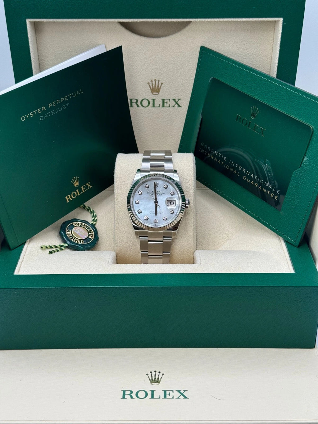 【1:1 Super Clone】  Datejust 36mm 126234 Mother of Pearl Diamond Dial Oyster Stainless Steel