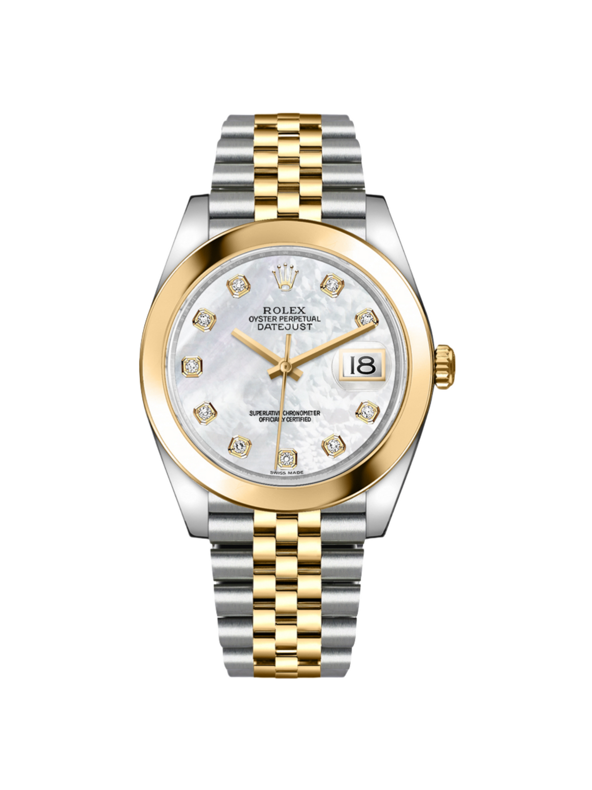 【1:1 Super Clone】 Datejust 41mm 126303 White MOP Diamond Jubilee Steel and Yellow Gold
