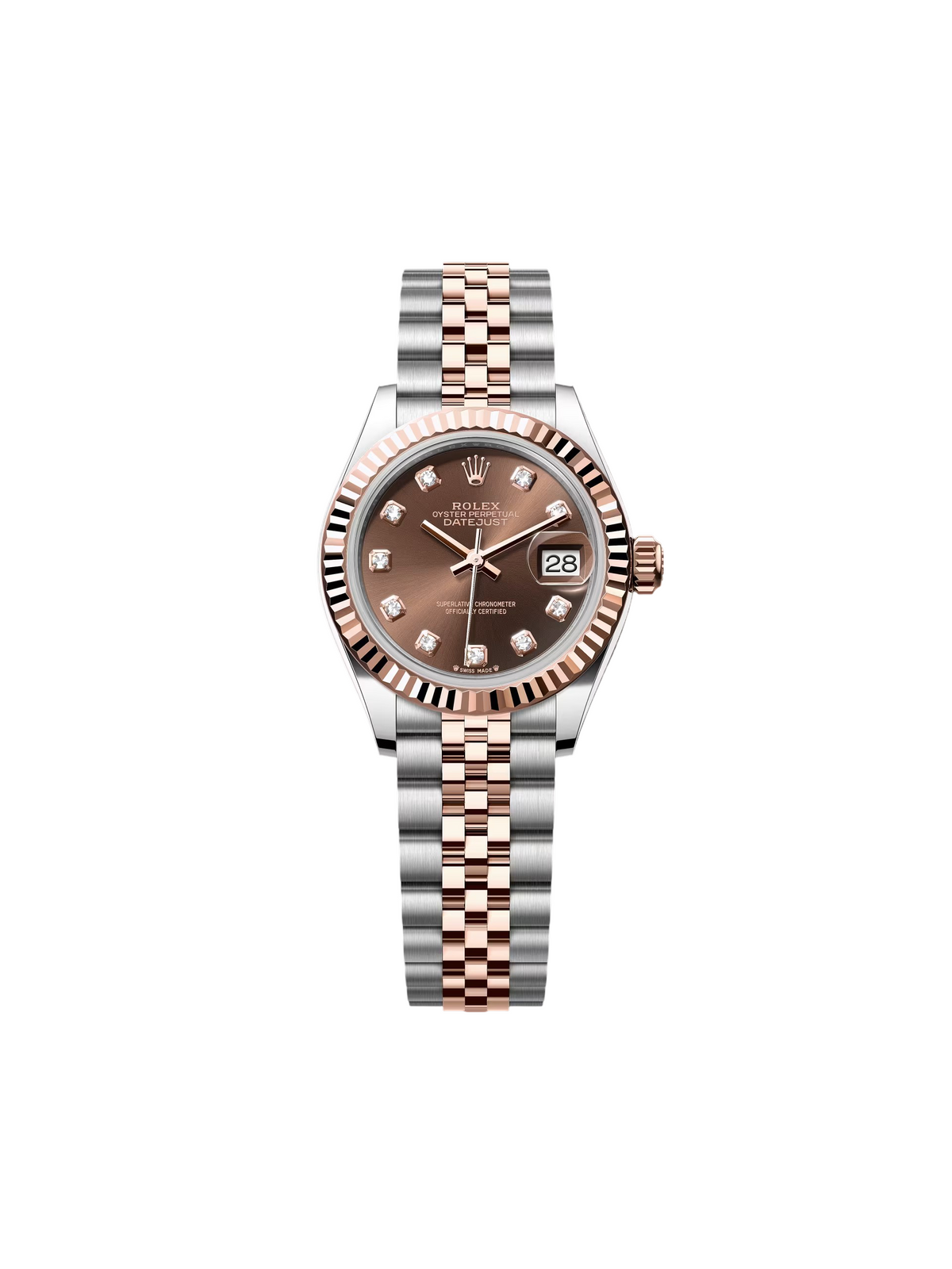 【1:1 Super Clone】 Lady-Datejust 28mm 279171 Chocolate Diamond Oyster Stainless Steel and Rose Gold