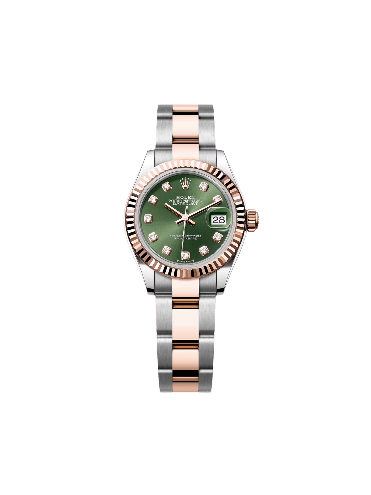 【1:1 Super Clone】 Lady-Datejust 28mm 279171 Green Diamond Oyster Stainless Steel and Rose Gold