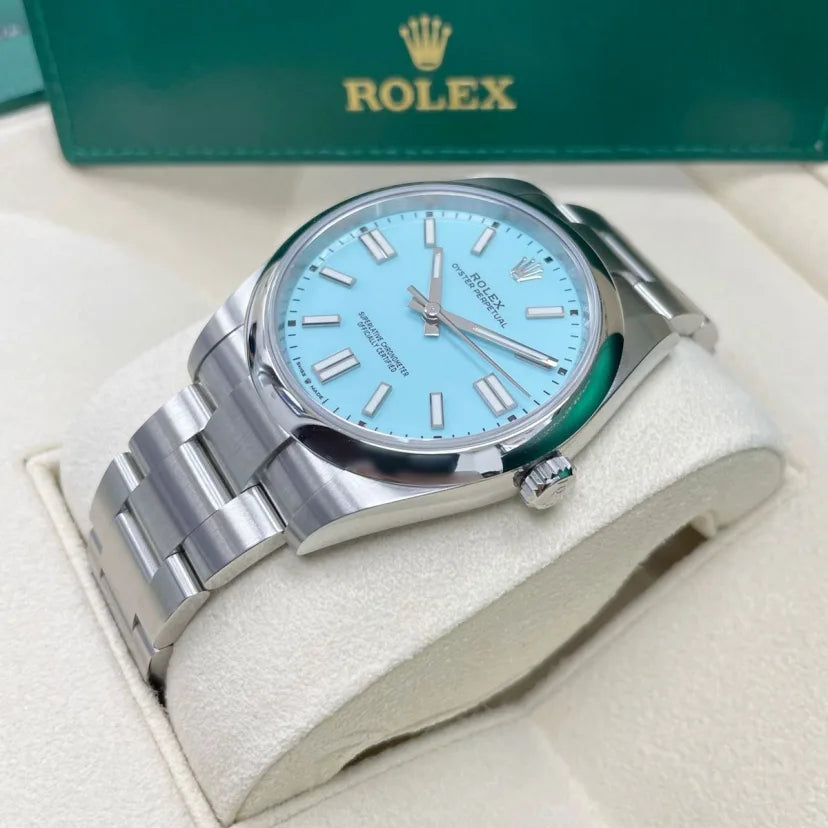 【1:1 Super Clone】 124300 Oyster Perpetual 41mm Oyster Perpetual Turquoise Index Dial