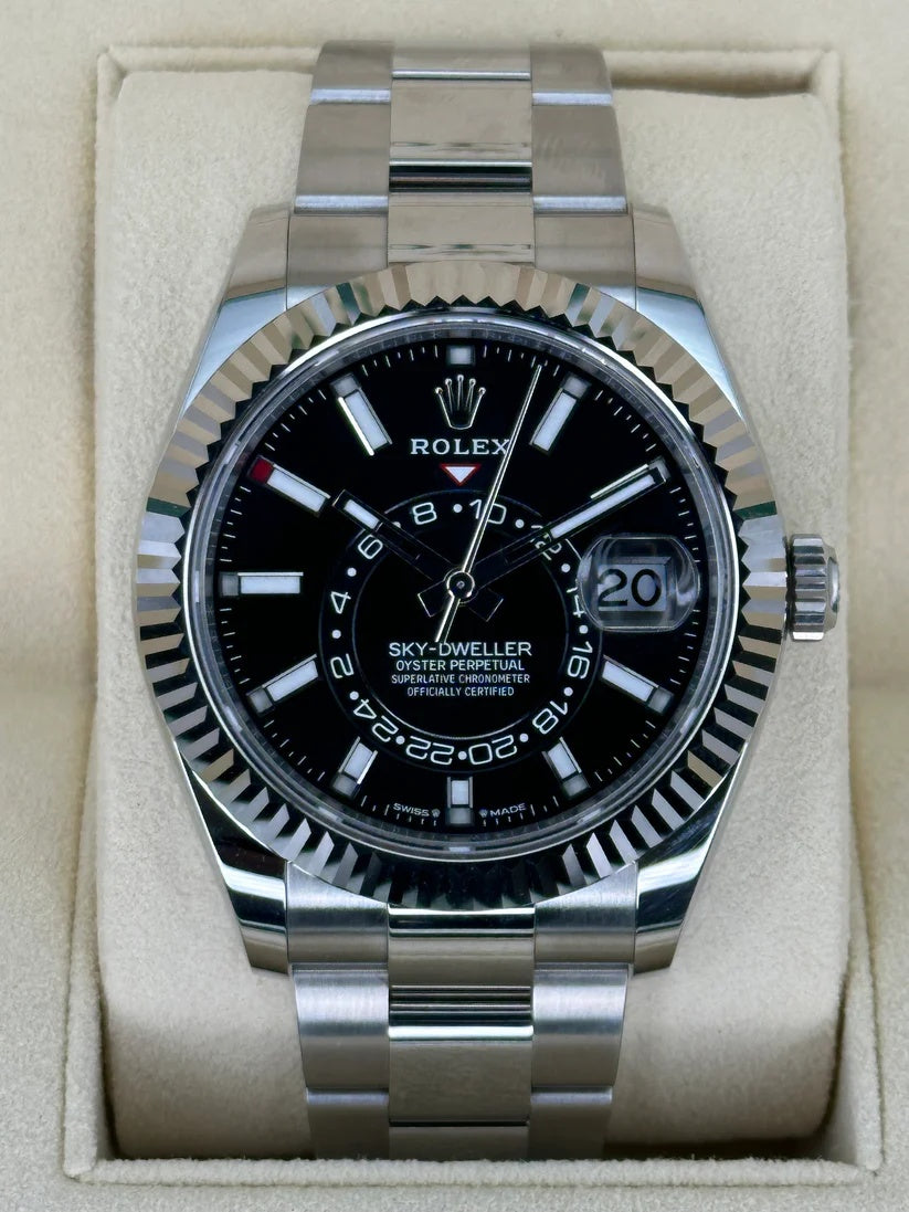 【1:1 Super Clone】  Sky-Dweller 42mm 336934-0007/0008 Stainless Steel Black Dial Oyster