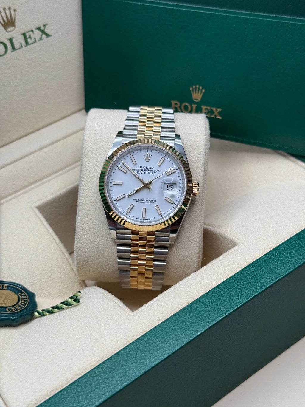 【1:1 Super Clone】  Datejust 36mm 126233 White Index Dial Two-Tone Jubilee Bracelet Watch
