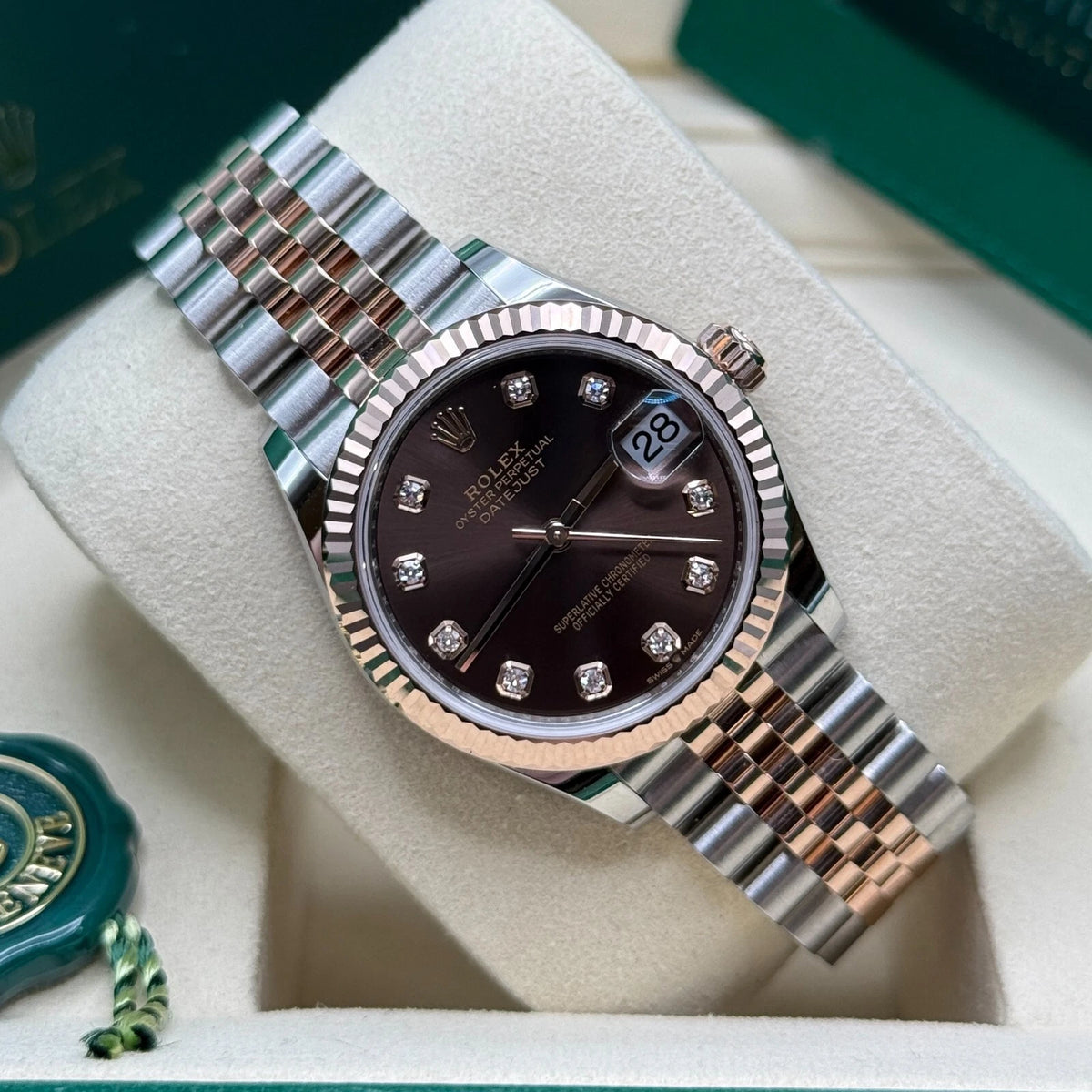 【1:1 Super Clone】 Datejust m278271-0027/0028 Chocolate 31mm Dial Oyster Bracelet Watch