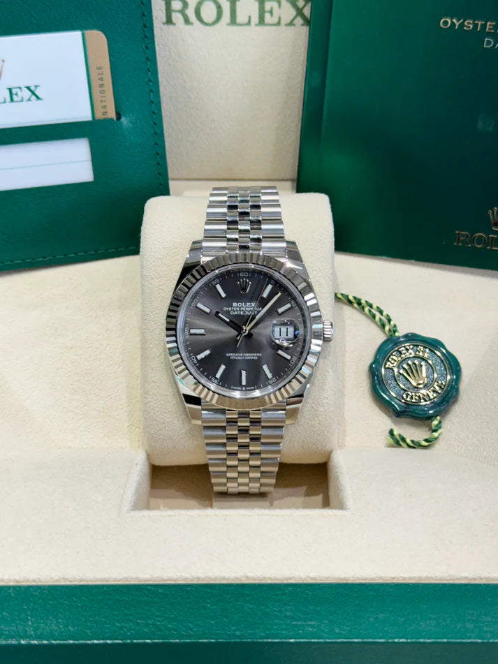 【1:1 Super Clone】  Datejust 41mm 126334 Dark Rhodium Index Jubilee Stainless Steel