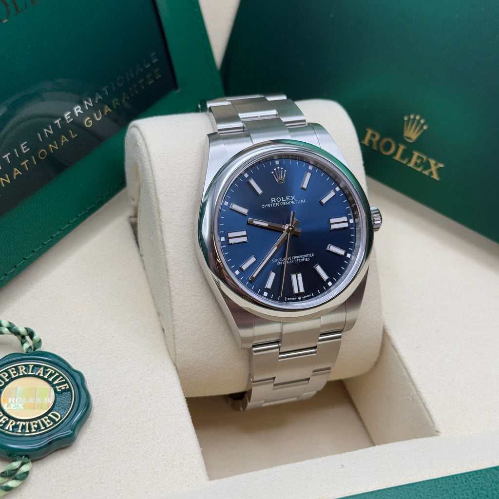 【1:1 Super Clone】 Oyster Perpetual 41mm 124300-0003 Oyster Perpetual Stainless Steel Blue Index Dial Watch