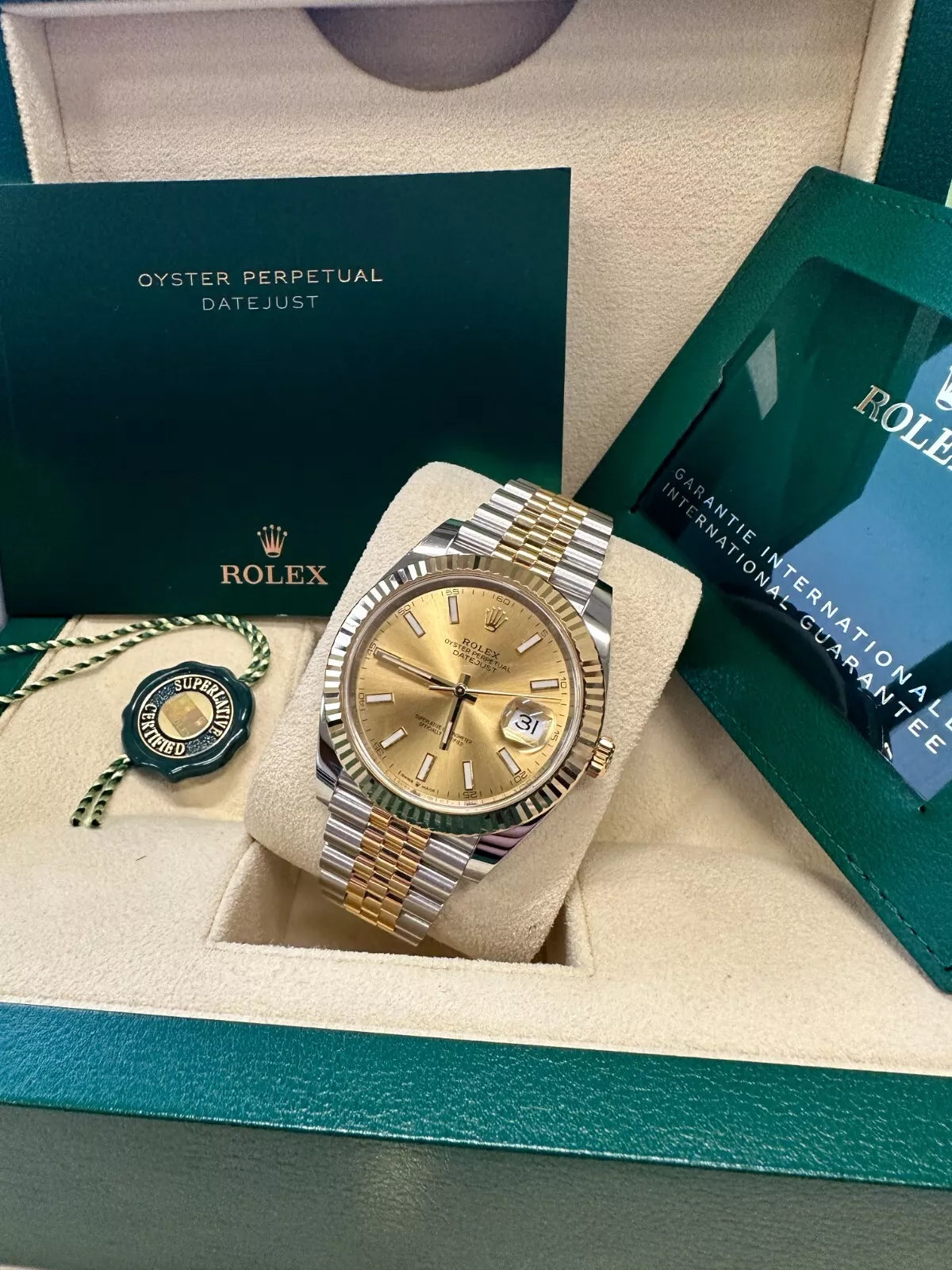【1:1 Super Clone】  Datejust 41mm 126333 Champagne Index Jubilee Steel and Yellow Gold Mens Watch
