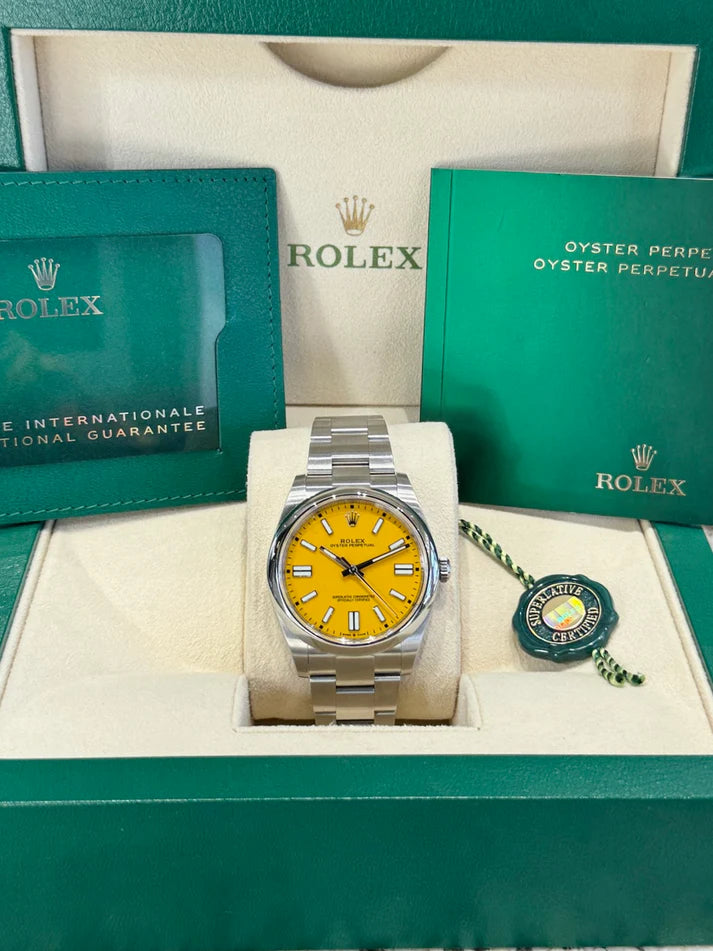 【1:1 Super Clone】 Oyster Perpetual 41mm 124300-0004 Yellow Dial