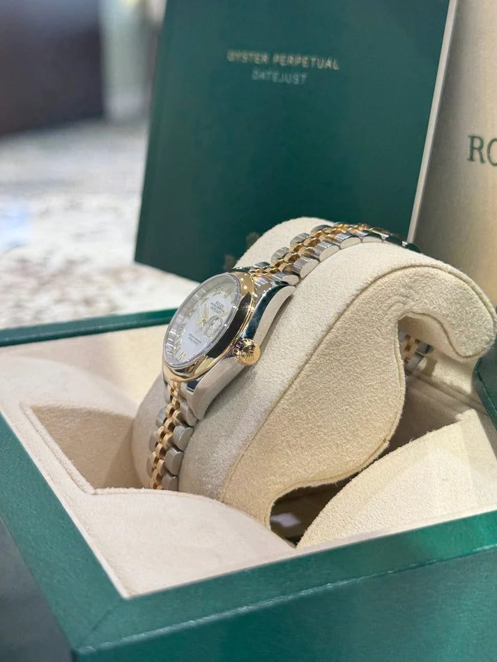 【1:1 Super Clone】 Lady-Datejust 28mm  279163 White Roman Dial Oyster Bracelet