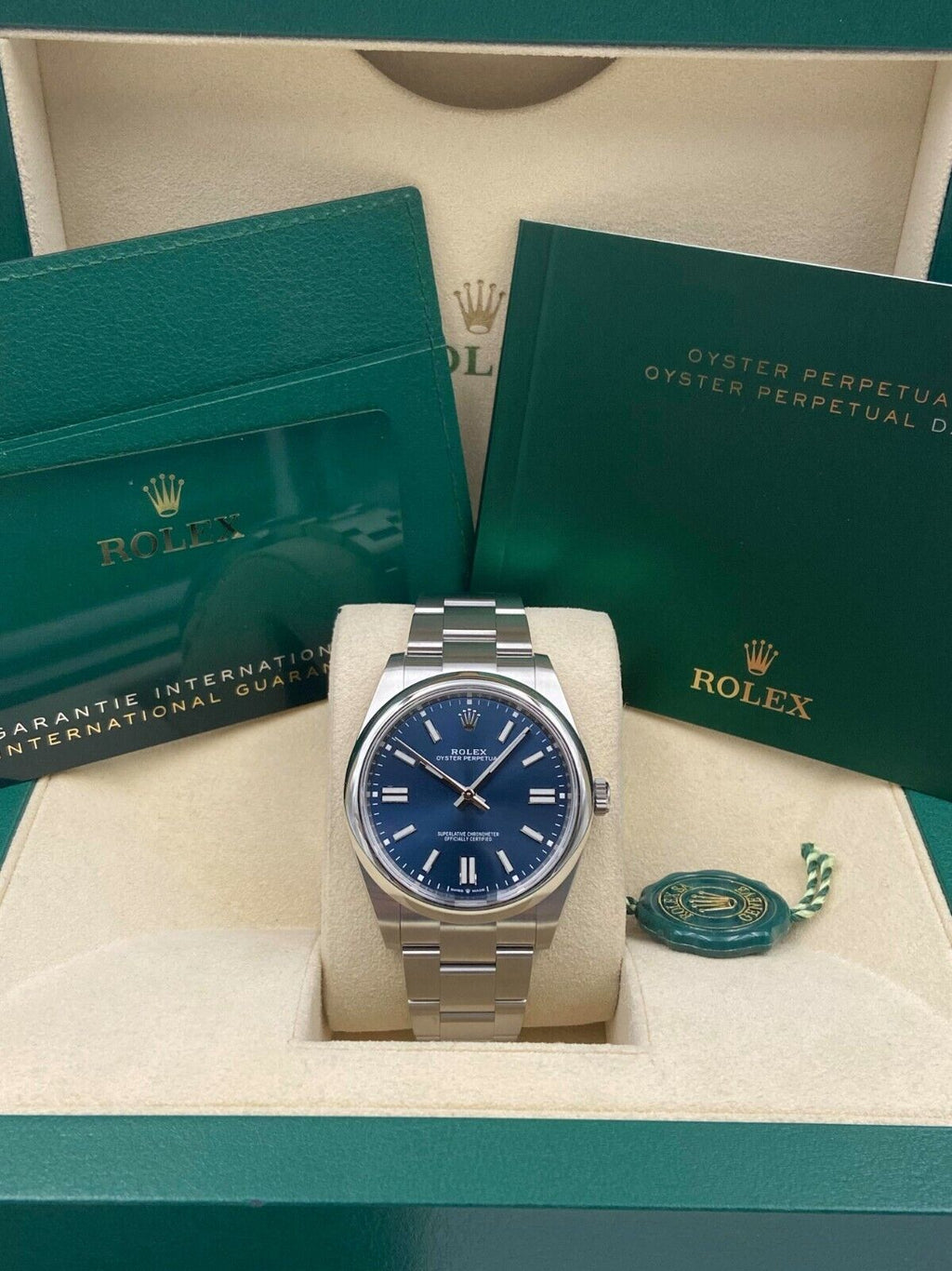 【1:1 Super Clone】 Oyster Perpetual 41mm 124300-0003 Oyster Perpetual Stainless Steel Blue Index Dial Watch