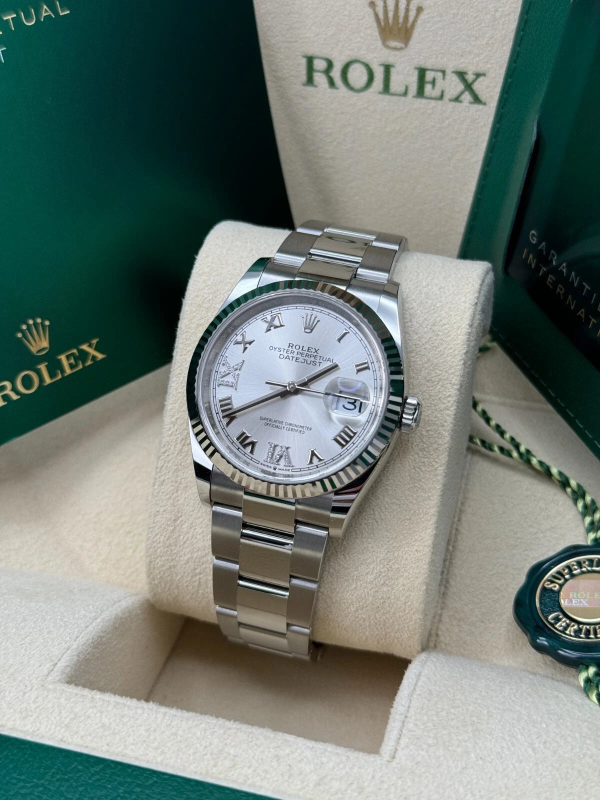 【1:1 Super Clone】  Datejust 36mm 126234 White Roman Dial Oyster Stainless Steel Mens