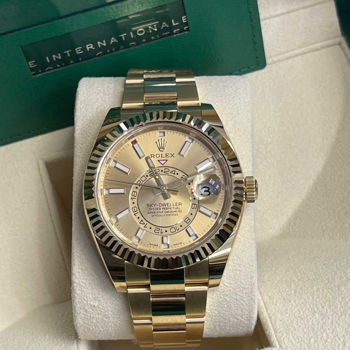 【1:1 Super Clone】  Sky-Dweller 42mm 336938-0001/0004 Yellow Gold Champagne Dial Jubilee