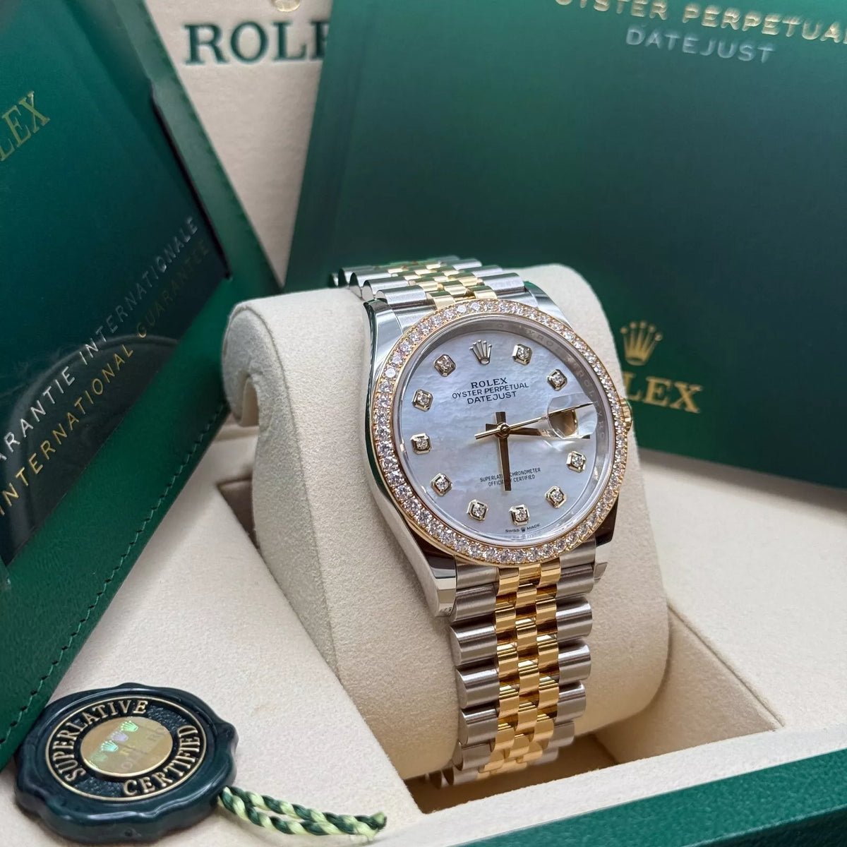 【1:1 Super Clone】  Datejust 36mm 126283 White Mother-of-Pearl Dial Jubilee Bracelet Watch