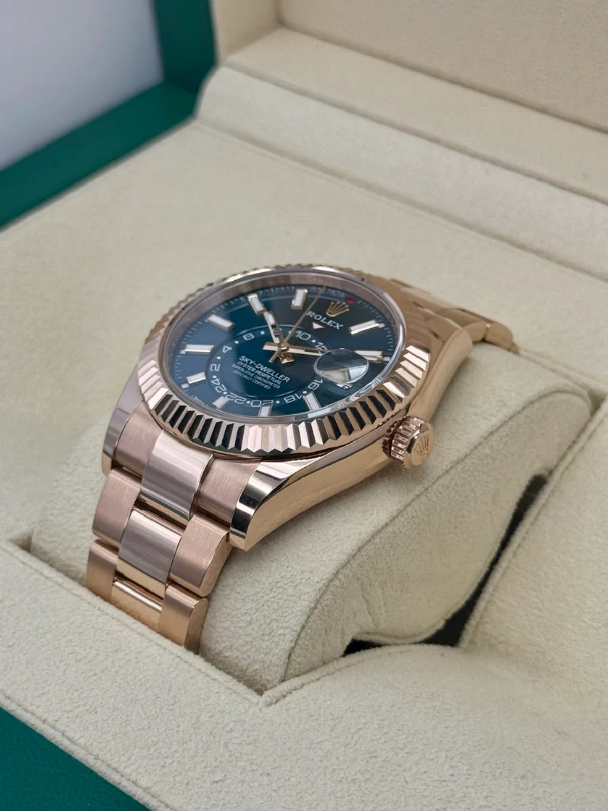 【1:1 Super Clone】  Sky-Dweller 42mm 336935-0001/0005 Rose Gold Blue Dial Oyster