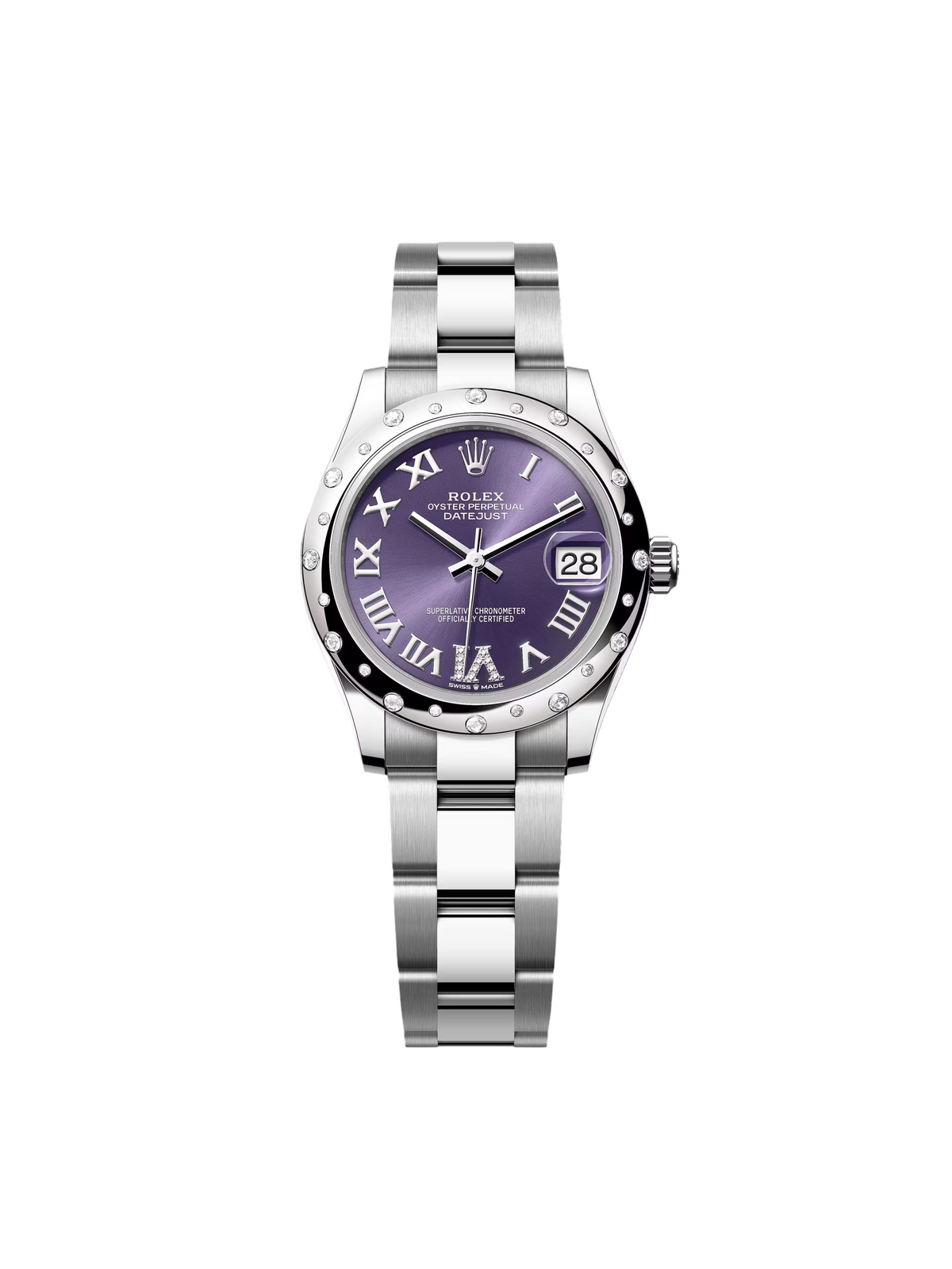 【1:1 Super Clone】 Datejust m278344-0027/0028 Aubergine Diamond Dial 31mm Oyster