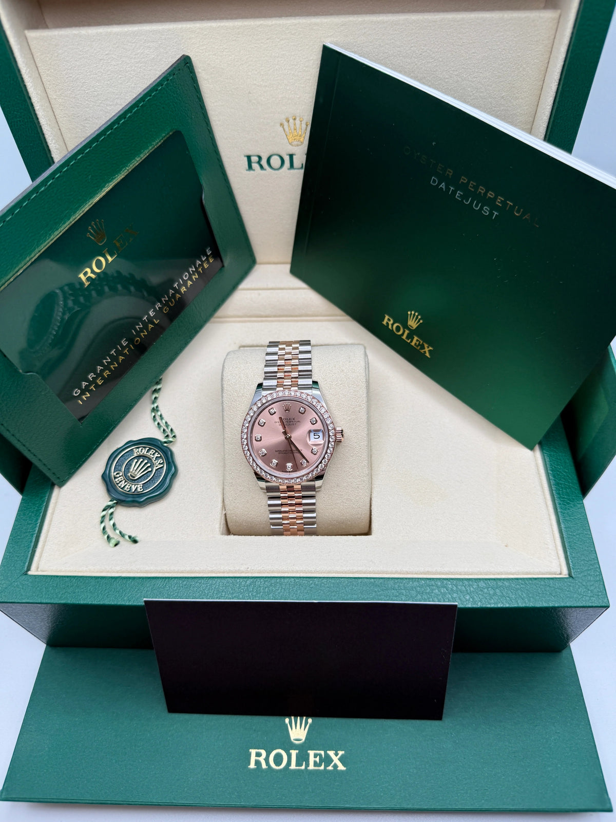 【1:1 Super Clone】 Datejust m278381-0023/0024 Rose Diamond 31mm Dial Diamond-Set Bezel and Oyster Bracelet Watch