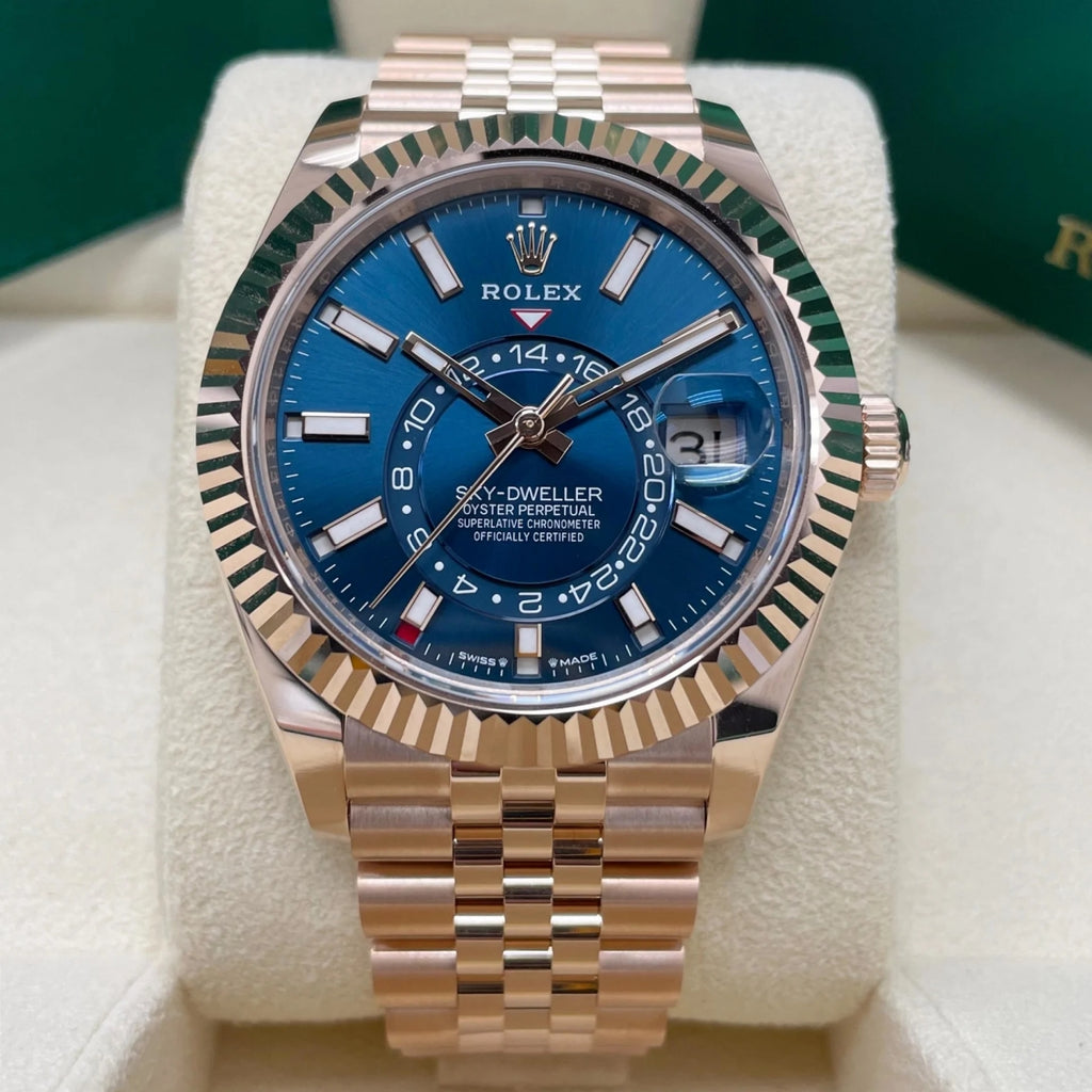 【1:1 Super Clone】  Sky-Dweller 42mm 336935-0001/0005 Rose Gold Blue Dial Oyster
