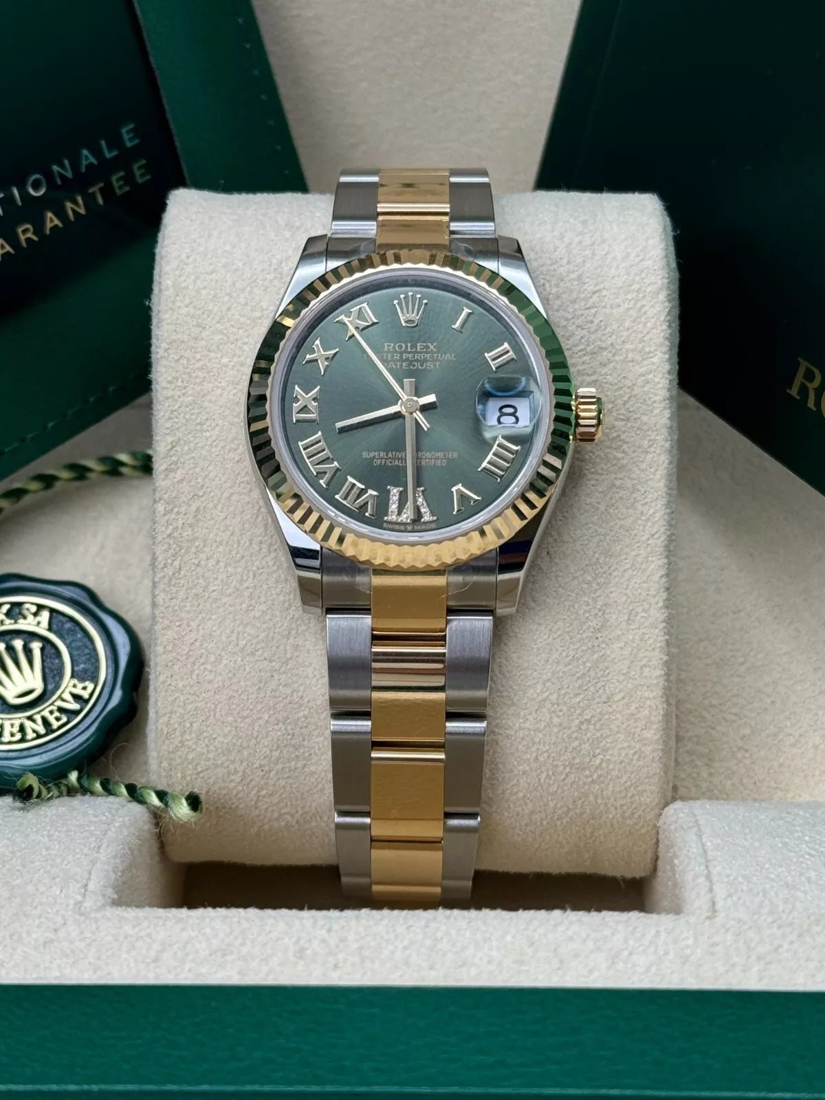 【1:1 Super Clone】 Datejust m278273-0015/0016 31mm Olive Green Dial Stainless Steel and Yellow Gold Oyster Watch