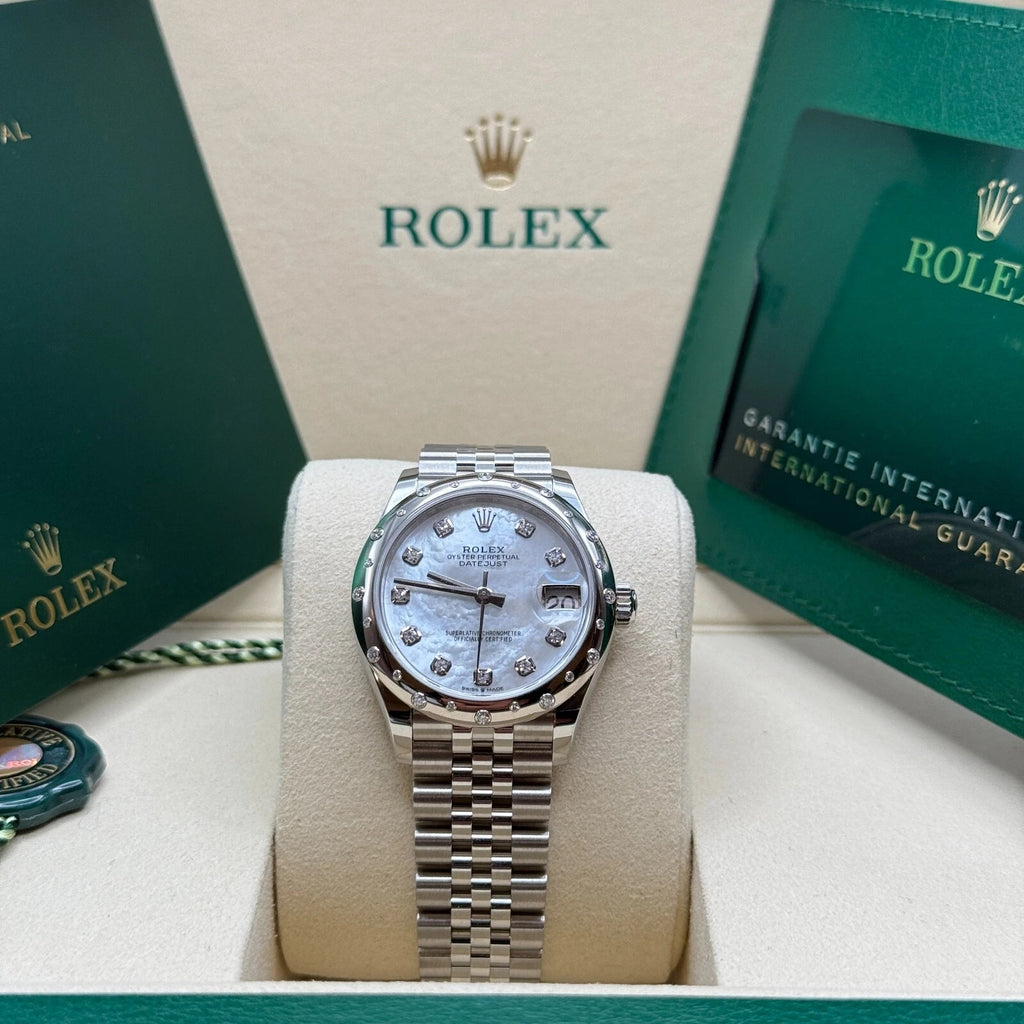【1:1 Super Clone】 Datejust m278344-0005/0006 Mother-of-Pearl Dial 31mm Domed Diamond Oyster Watch