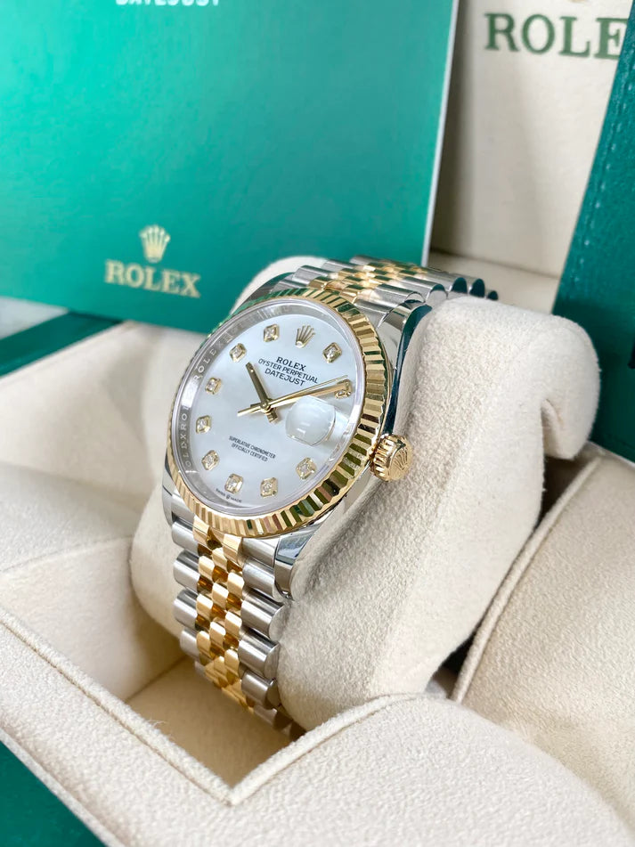 【1:1 Super Clone】  Datejust 36mm 126233 MOP Diamond Dial Jubilee Two-Tone Bracelet Watch