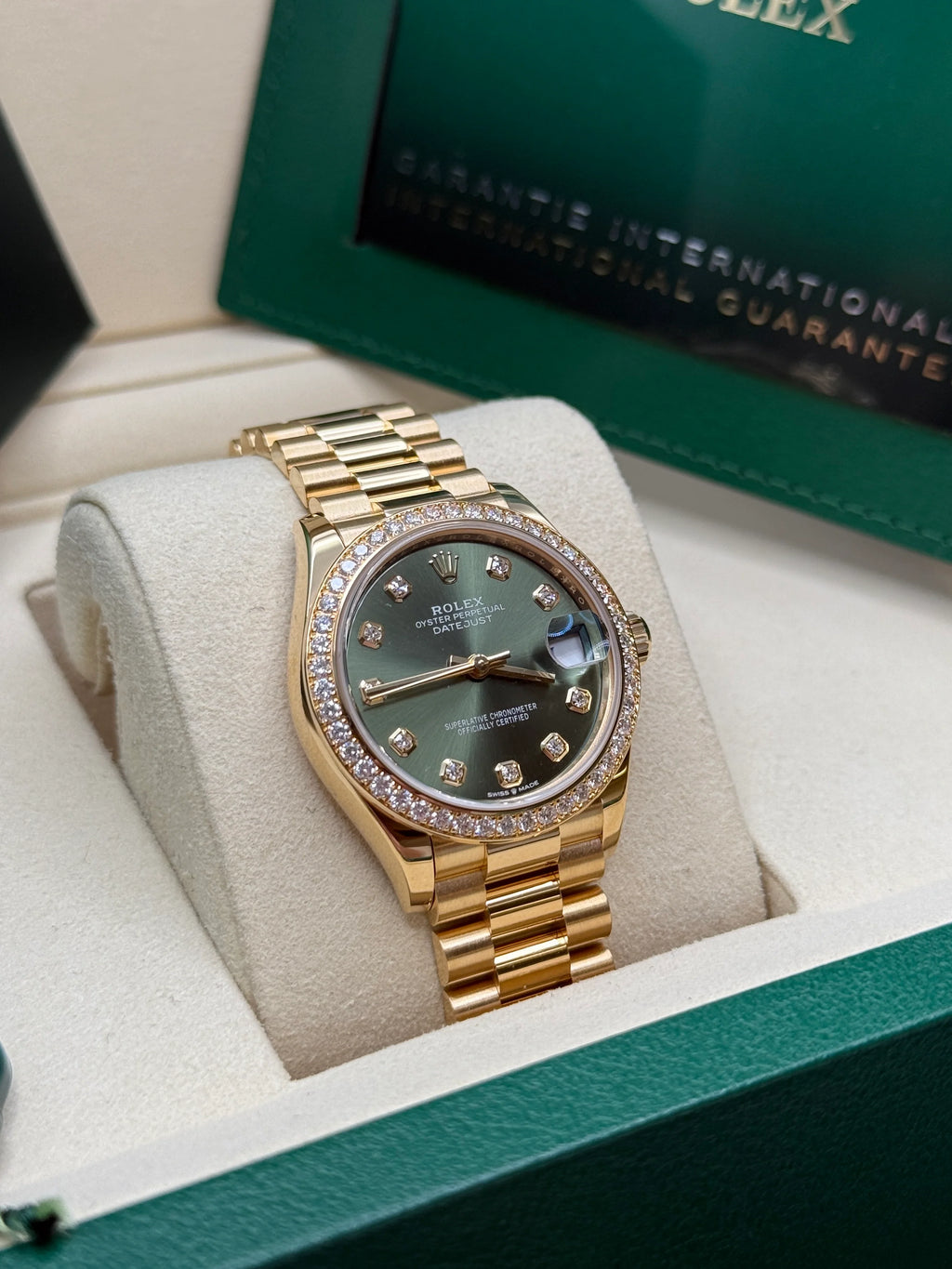 【1:1 Super Clone】 Datejust m278288RBR-0007 Olive Green 31mm Dial President Bracelet Watch