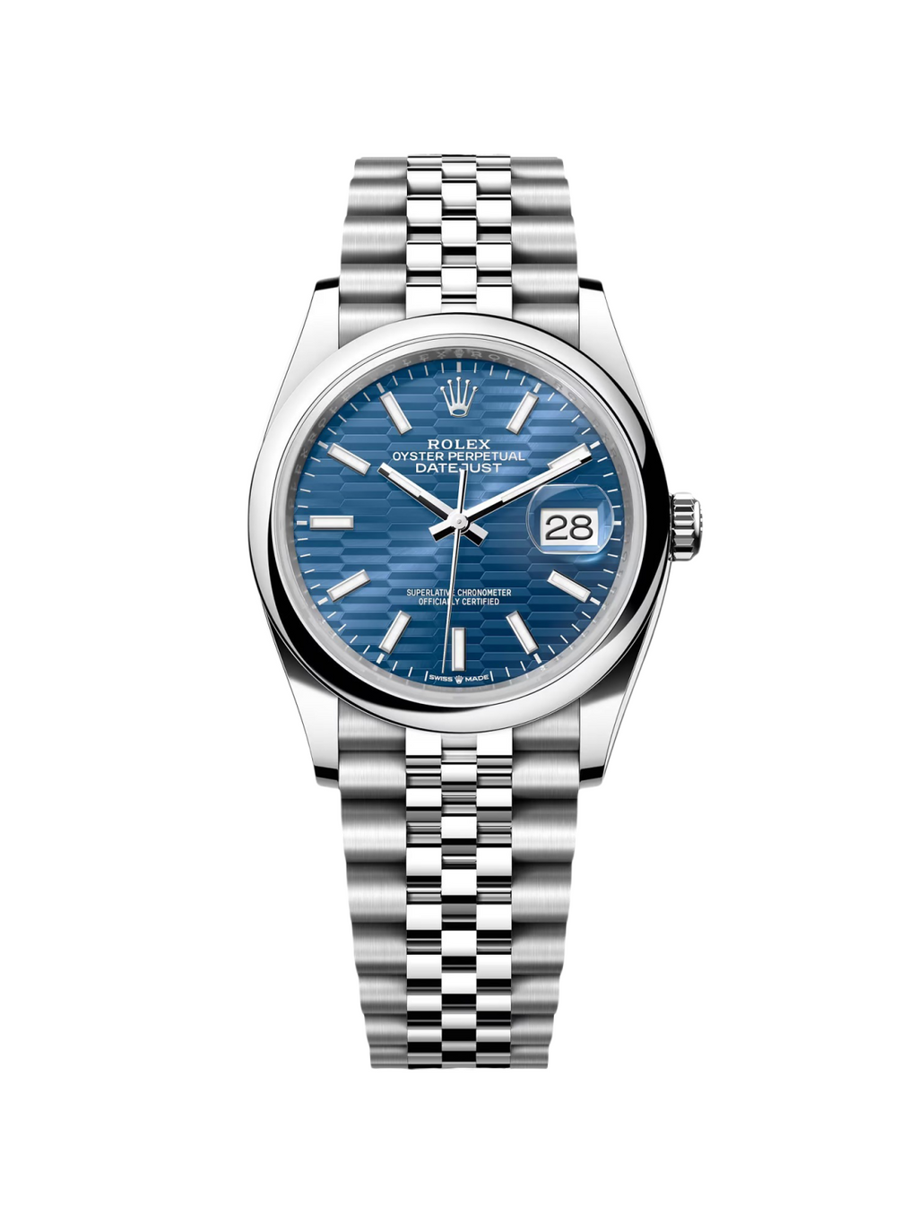 【1:1 Super Clone】  Datejust 36mm 126200 Oyster Perpetual Blue Fluted Motif Dial Jubilee Stainless Steel