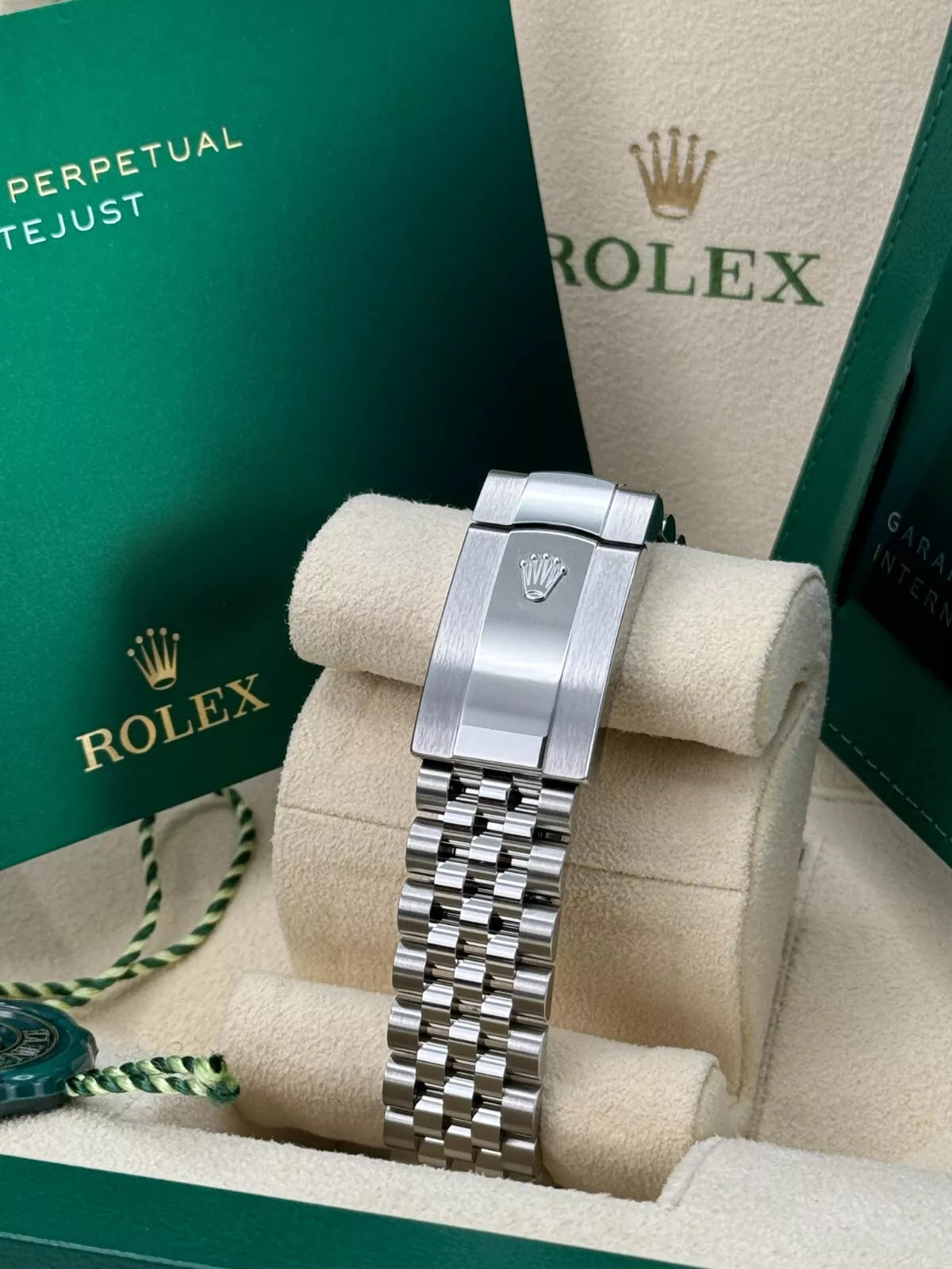 【1:1 Super Clone】  Datejust 36mm 126234 Olive Green Palm Motif Diamond Dial Jubilee Stainless Steel Watch
