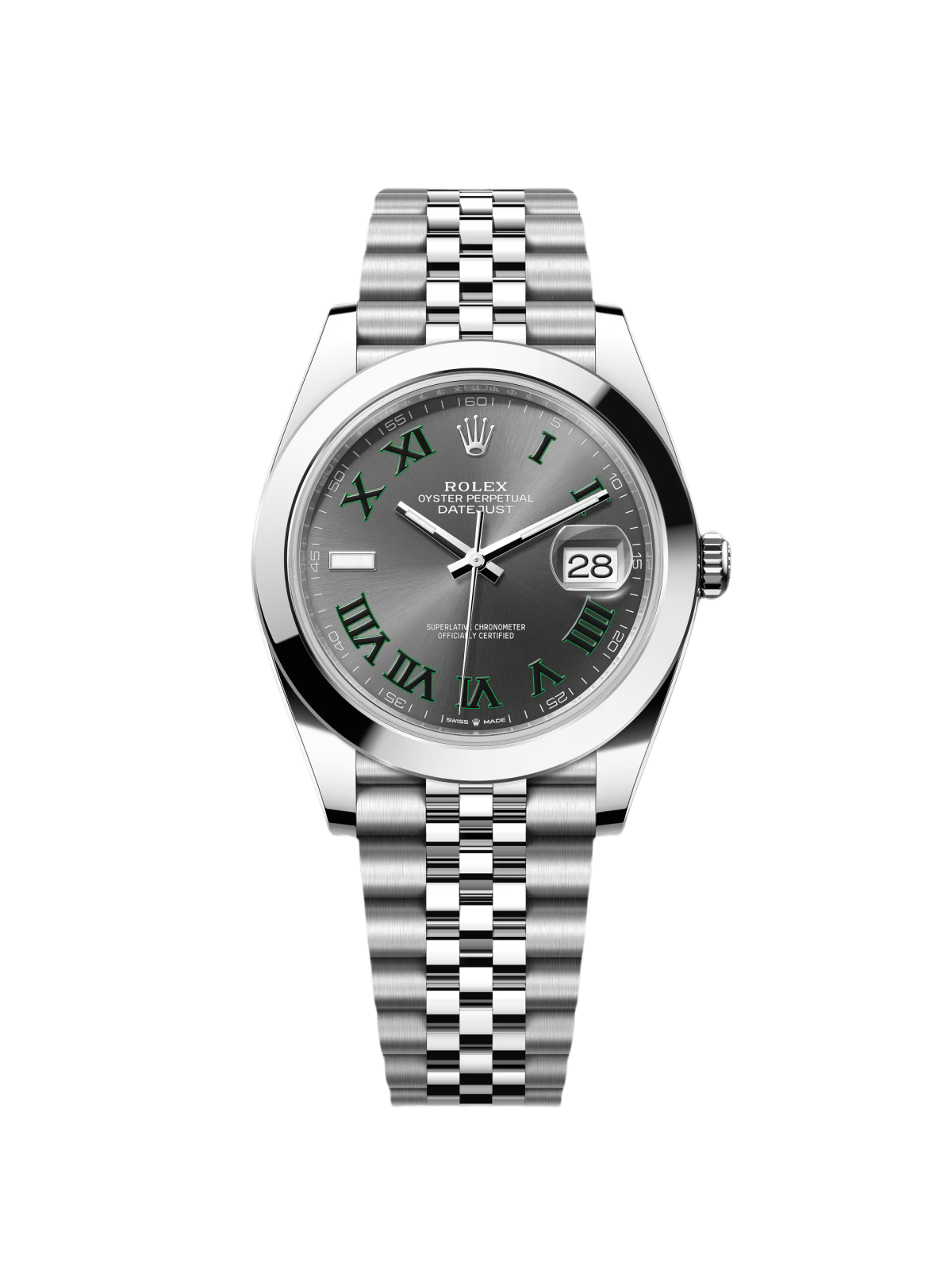 【1:1 Super Clone】 Datejust 41mm 126300 Slate Roman Oyster Stainless Steel Watch