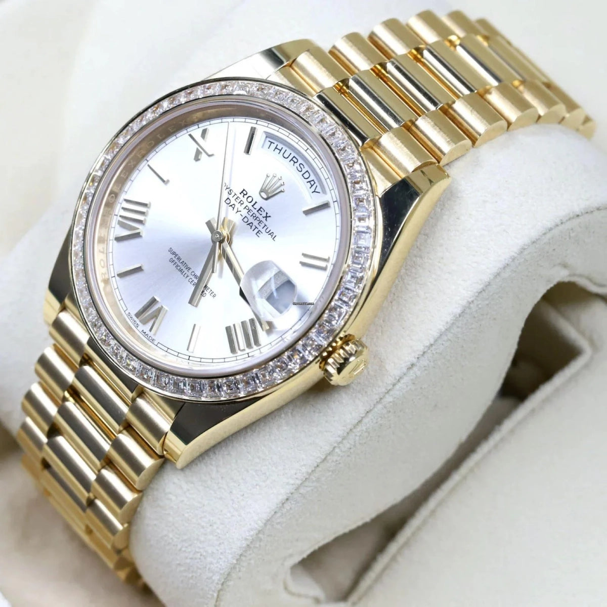 【1:1 Super Clone】 Day-Date 40mm 228398TBR-0006 Silver Dial President Watch