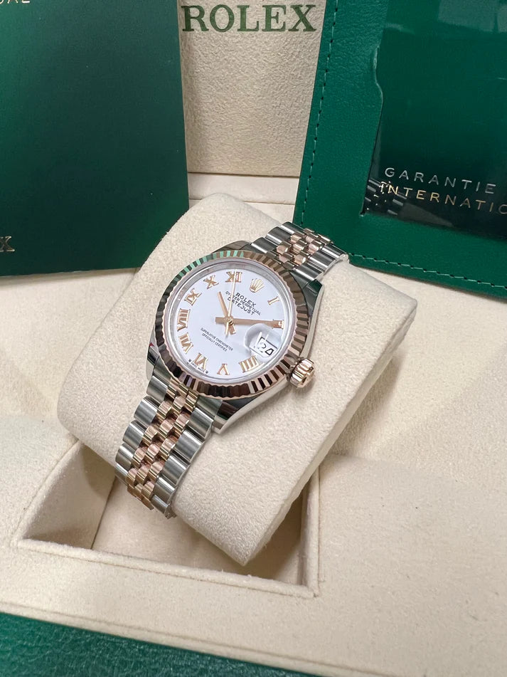 【1:1 Super Clone】 Lady-Datejust 28mm 279171 White Roman Oyster Stainless Steel and Rose Gold
