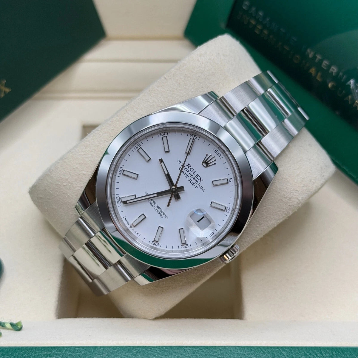 【1:1 Super Clone】  Datejust 41mm 126300 White Index Oyster Stainless Steel Watch