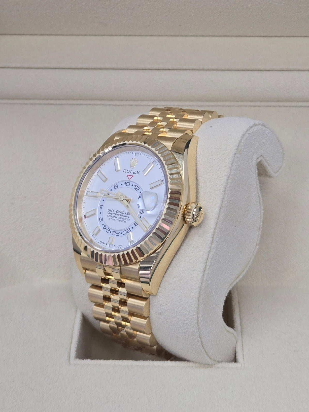 【1:1 Super Clone】  Sky-Dweller 42mm 336938-0003/0006 Yellow Gold White Dial Jubilee
