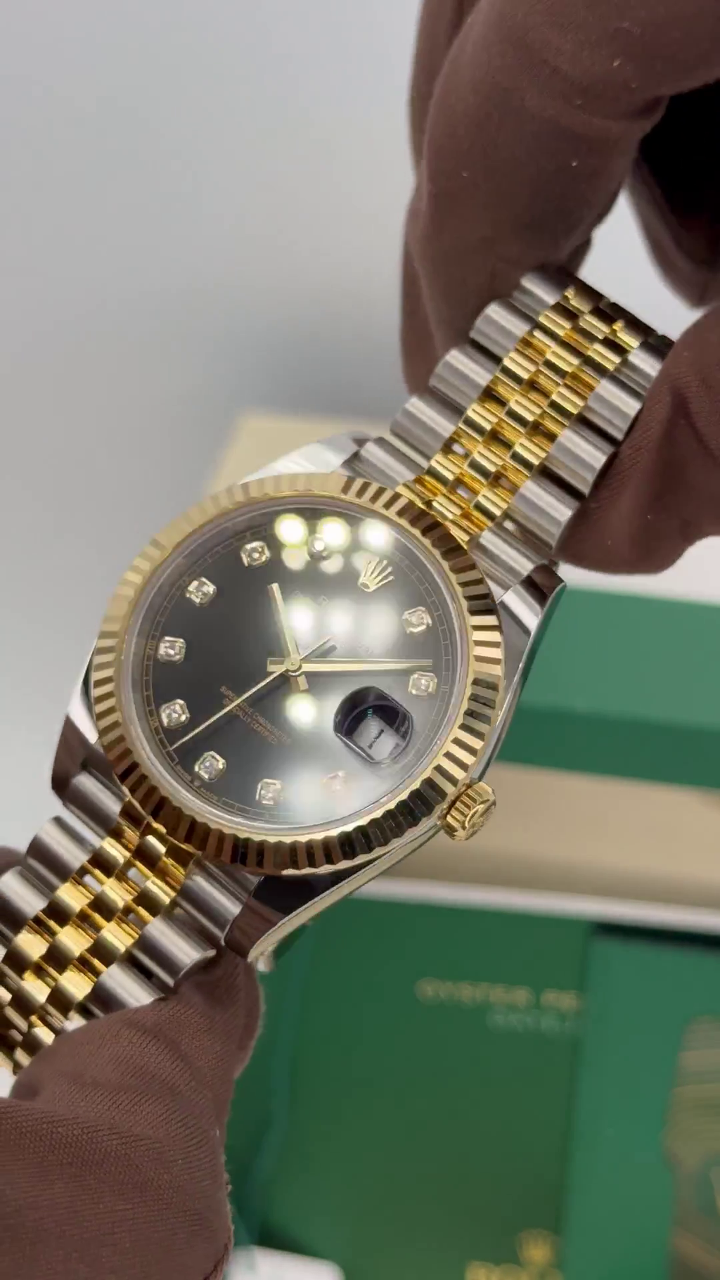 【1:1 Super Clone】  Datejust 41mm 126333 Black Diamond Jubilee Steel and Yellow Gold Men’s Watch