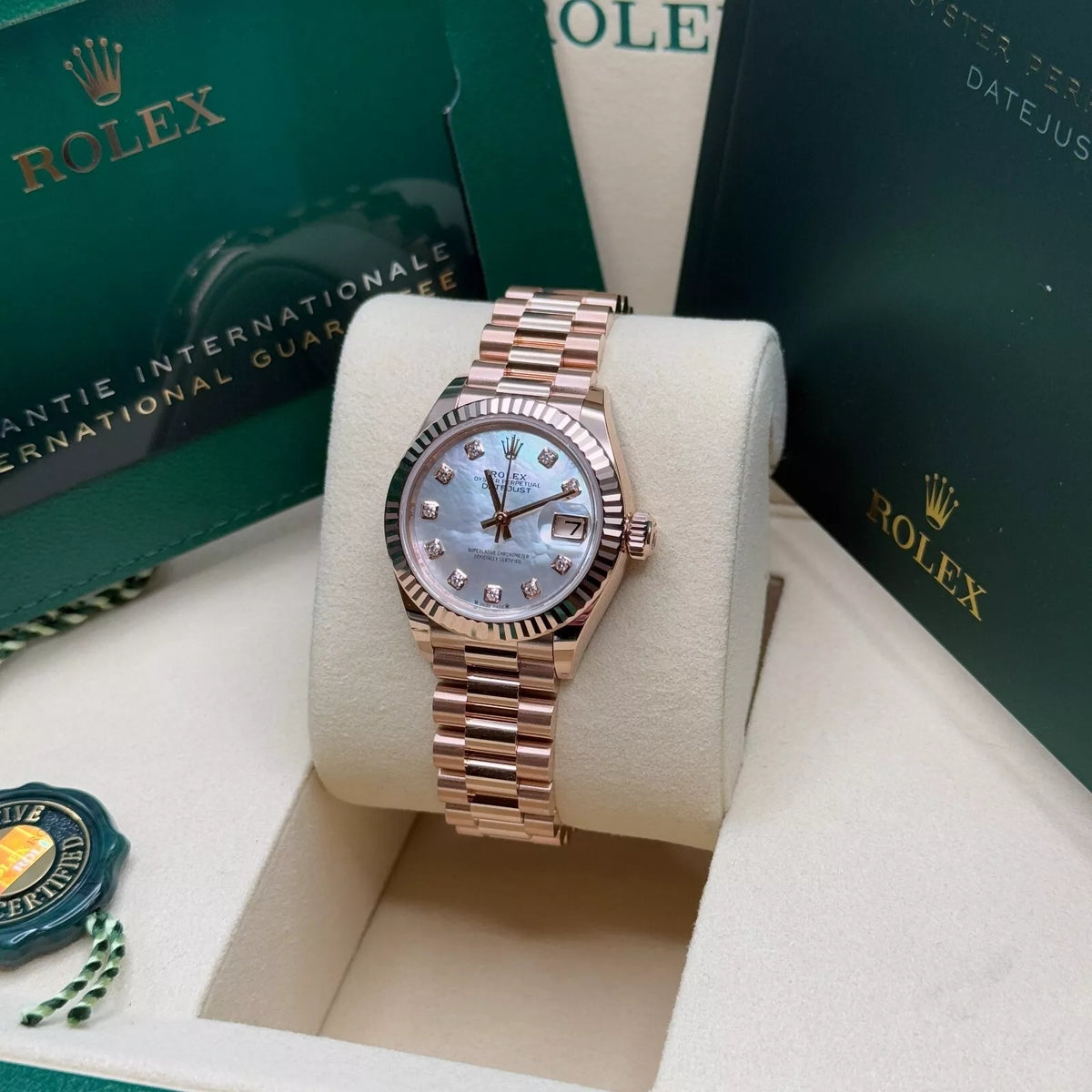 【1:1 Super Clone】 Lady-Datejust 28mm 279175 Mother-of-Pearl Dial President Everose Gold