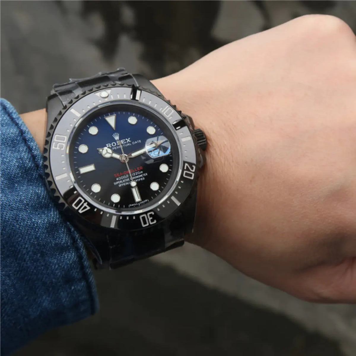 【1:1 Super Clone】 Sea-Dweller Full Black Multiple Dial Color Options 43mm