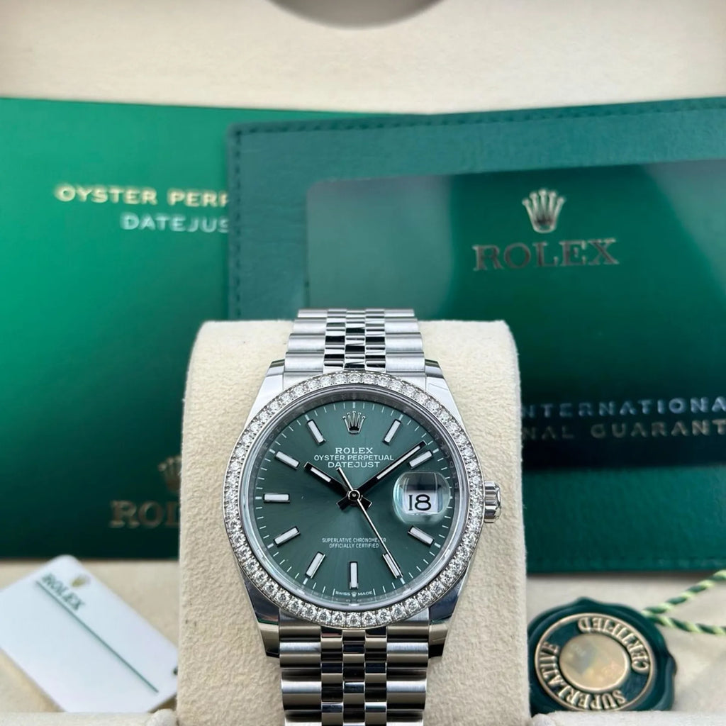 【1:1 Super Clone】  Datejust 36mm 126284 Green Dial Jubilee Bracelet