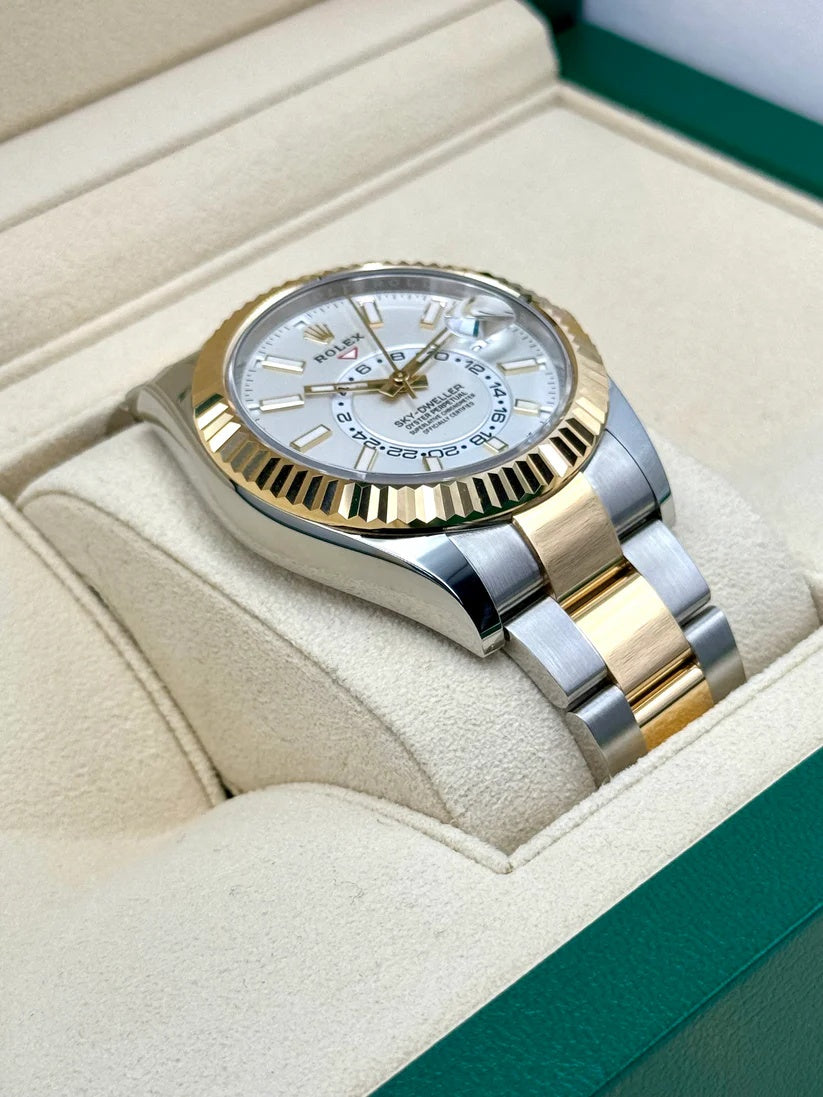 【1:1 Super Clone】  Sky-Dweller 42mm 336933-0005/0006 Two-Tone Yellow Gold White Dial Oyster