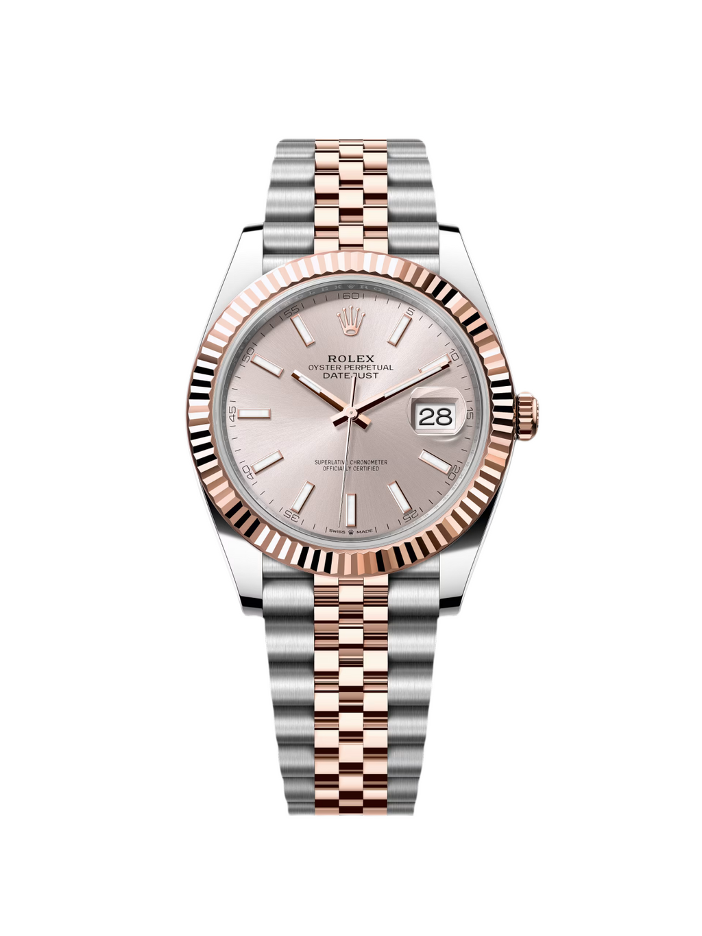 【1:1 Super Clone】 Datejust 41mm 126331 Sundust Index Oyster Steel and Everose Gold Watch