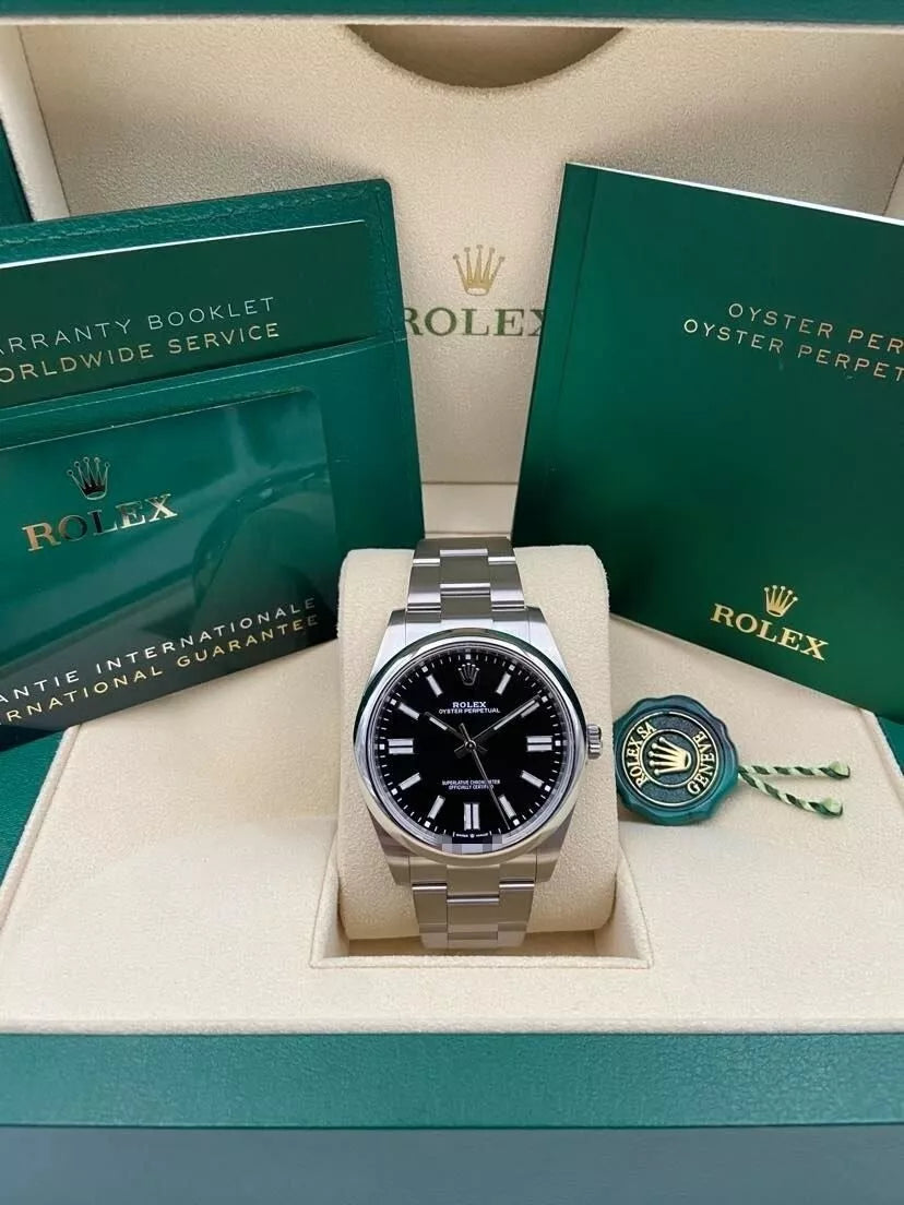 【1:1 Super Clone】  Oyster-Perpetual 41mm 124300-0002 Stainless Steel Black Index Dial Watch