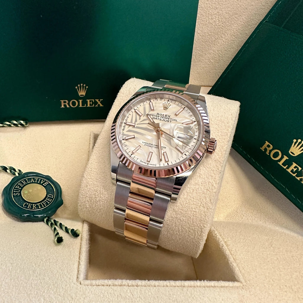 【1:1 Super Clone】  Datejust 36mm 126231 Silver Palm Motif Dial Oyster Bracelet
