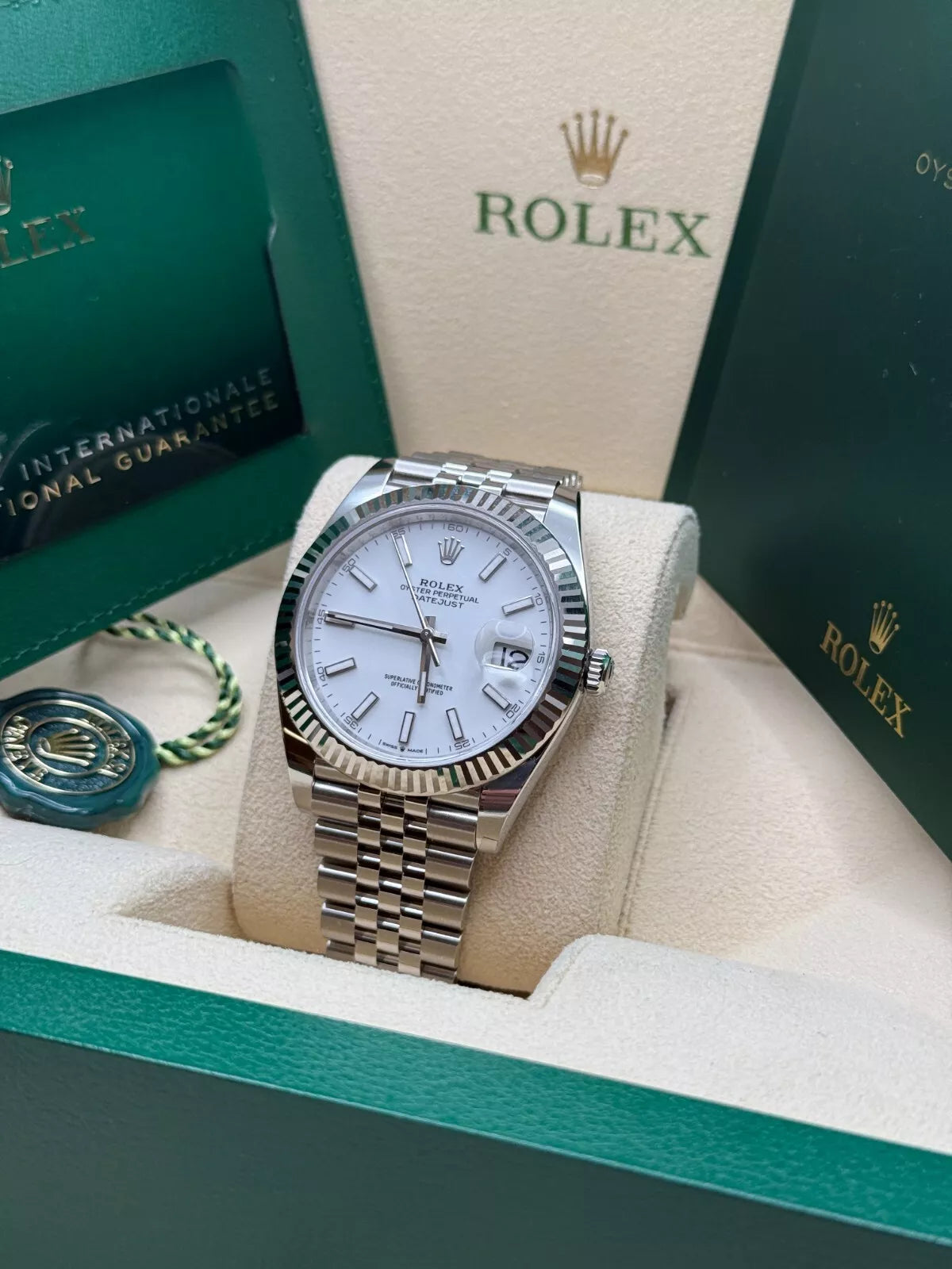 【1:1 Super Clone】  Datejust 41mm  White Index Oyster Stainless Steel Men’s Watch - 126334